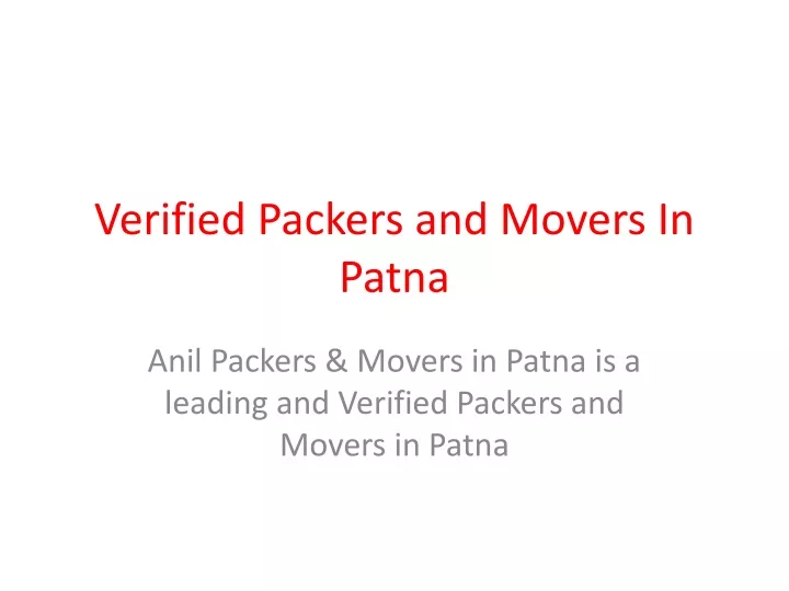 verified packers and movers in patna