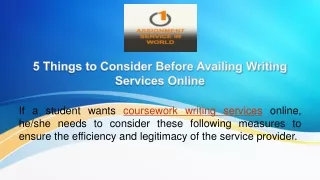 5 Things to Consider before Availing Writing Services Online