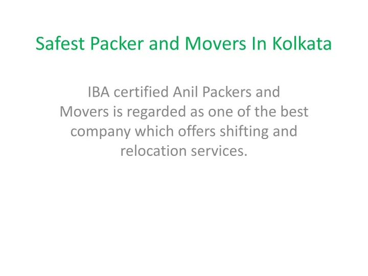 safest packer and movers in kolkata