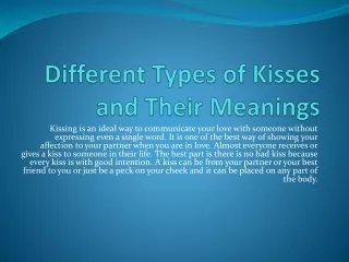 different types of kisses and their meanings
