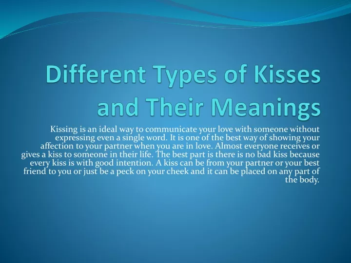 different types of kisses and their meanings