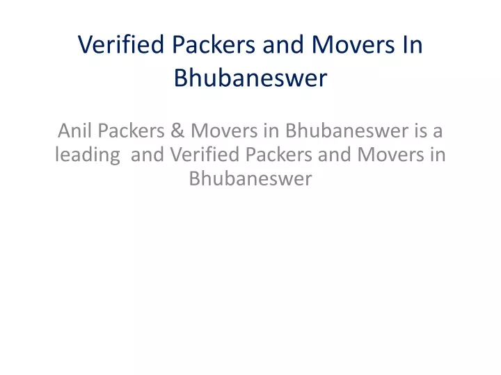 verified packers and movers in bhubaneswer