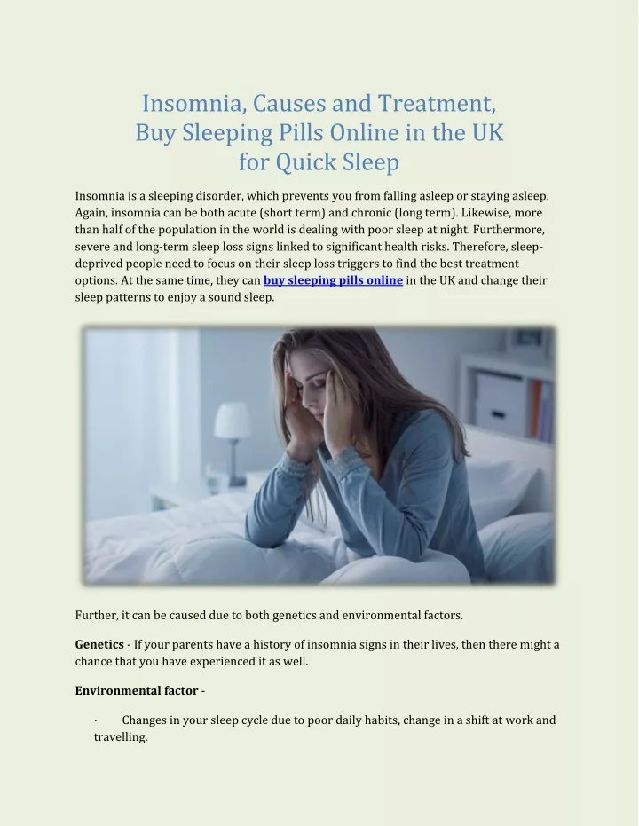 insomnia causes and treatment buy sleeping pills