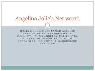 angelina jolie s net worth