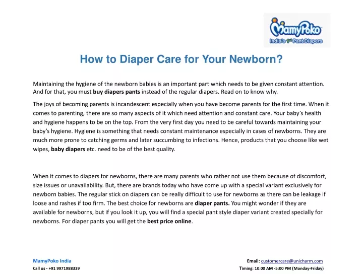 how to diaper care for your newborn