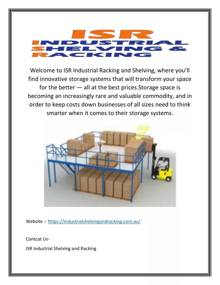 welcome to isr industrial racking and shelving