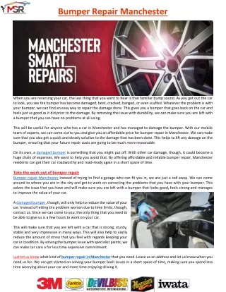 bumper repair manchester