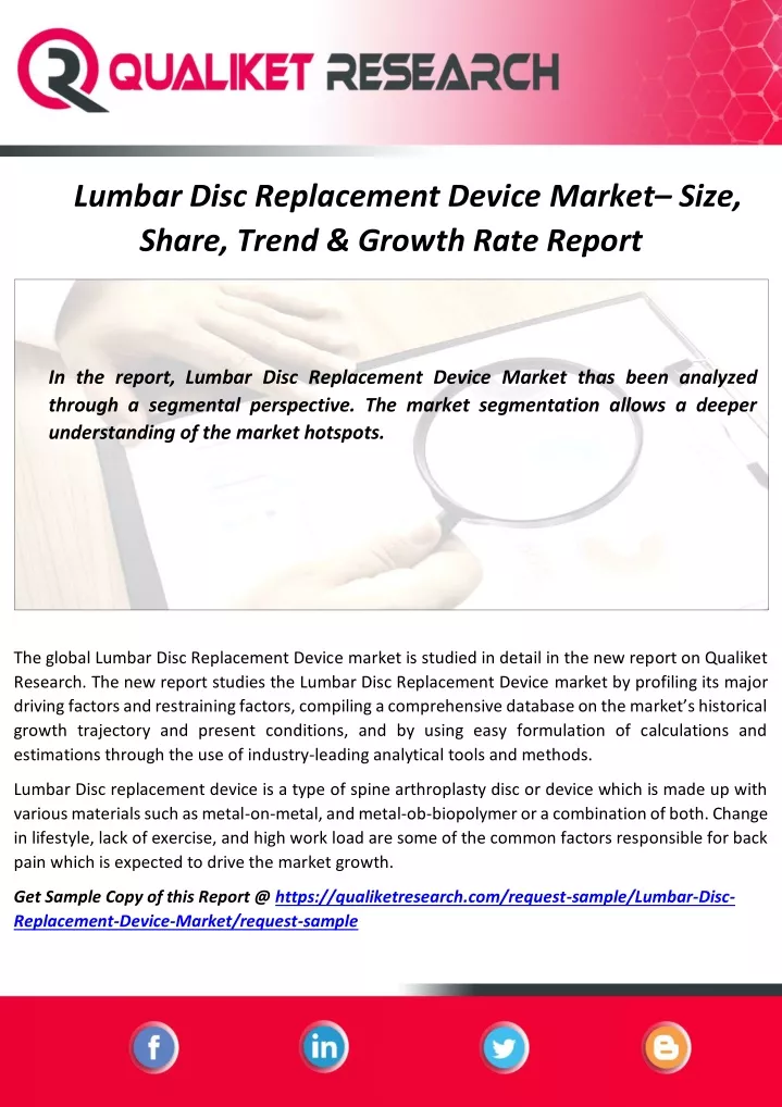 lumbar disc replacement device market size share