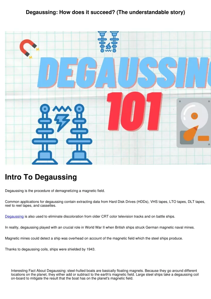degaussing how does it succeed the understandable
