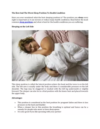 the best and the worst sleep position to health