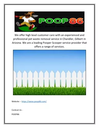 Arizona Pet Waste Removal | Poop86.com