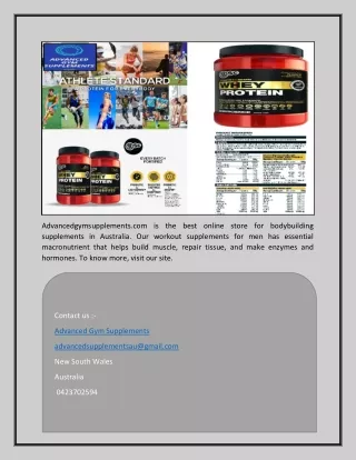 Online Bodybuilding Supplement Shop In Australia | Advancedgymsupplements.com