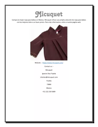 Compra ropa para bebe online en Mexico | Micuquet