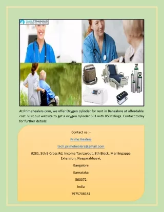 at primehealers com we offer oxygen cylinder