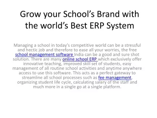 grow your school s brand with the world s best erp system