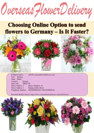 Choosing Online Option to send flowers to Germany – Is It Faster