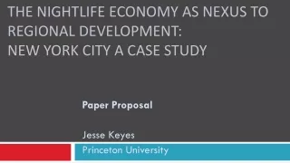 the nightlife economy as nexus to regional development new york city a case study