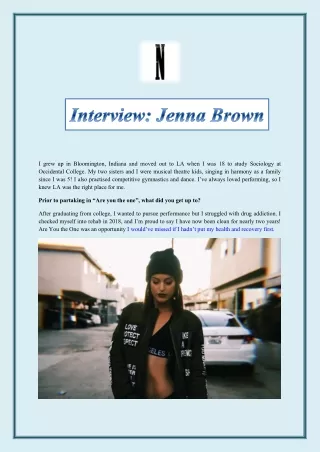 Interview: Jenna Brown