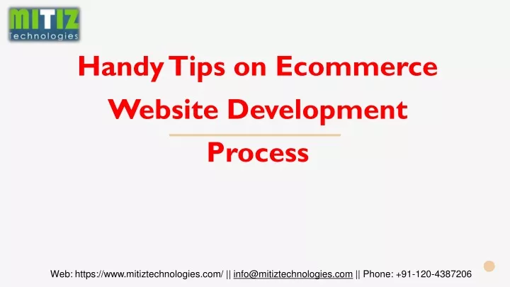 handy tips on ecommerce website development