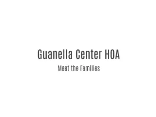 Meet Some of the  Guanella HOA Families