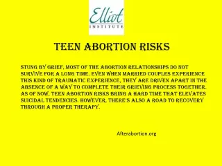 Afterabortion.org - Teen Abortion Risks