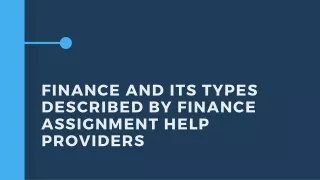 finance and its types described by finance