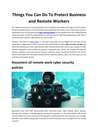 things you can do to protect business and remote