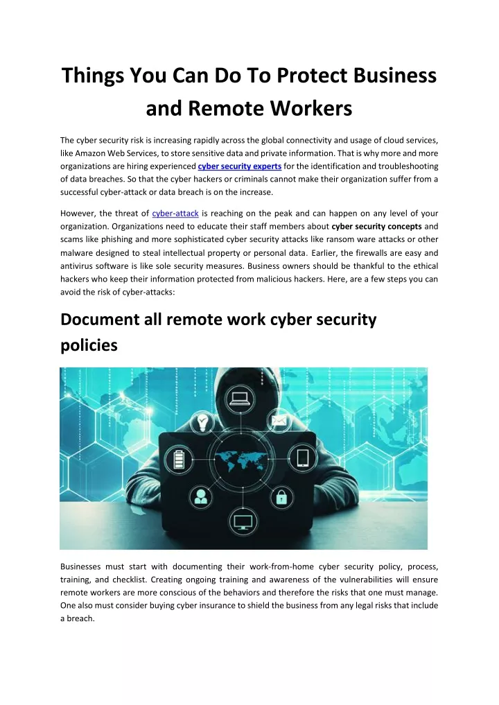 things you can do to protect business and remote