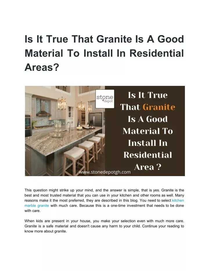 is it true that granite is a good material