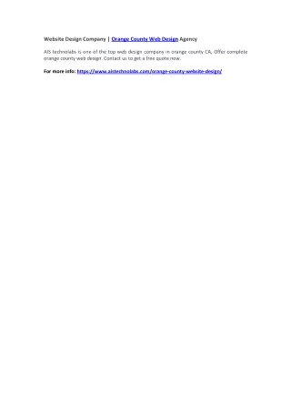 website design company orange county web design