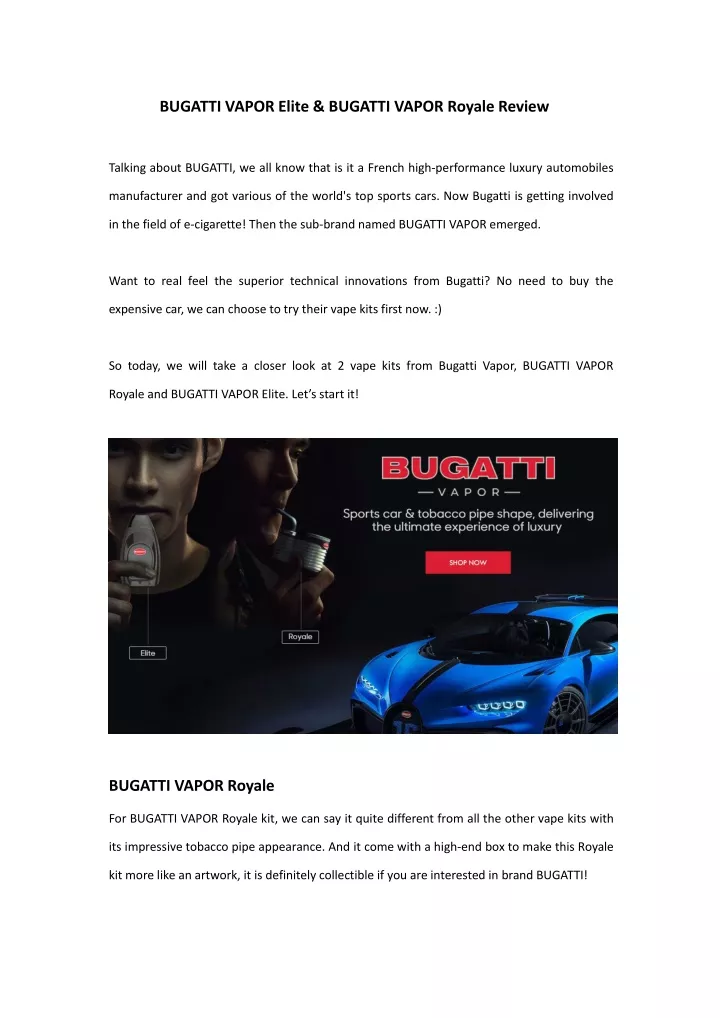 bugatti vapor elite bugatti vapor royale review