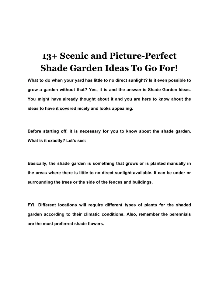 13 scenic and picture perfect shade garden ideas