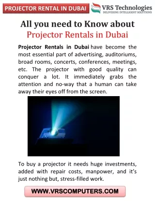 projector rental in dubai