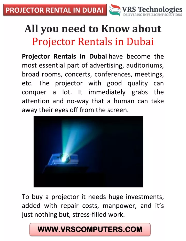 projector rental in dubai