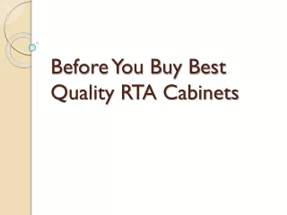 Before You Buy Best Quality RTA Cabinets