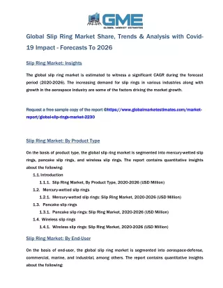 global slip ring market share trends analysis