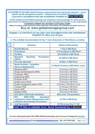 d149 demo of iso 29001 2020 petroleum