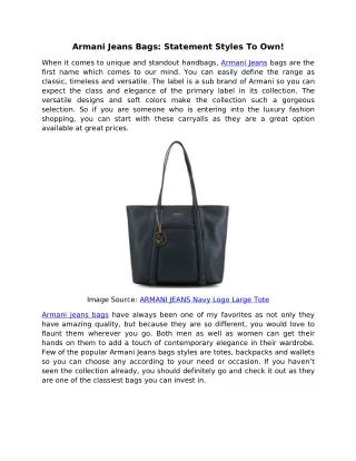 Armani Jeans Bags: Statement Styles To Own!