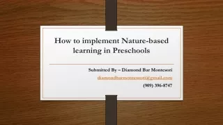 how to implement nature based learning in preschools