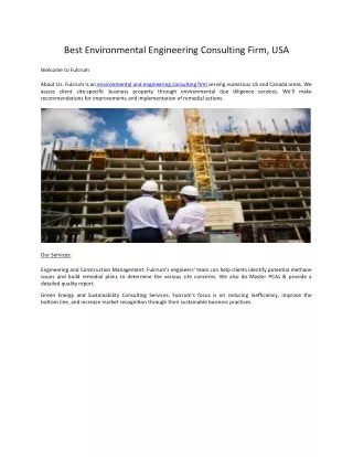 best environmental engineering consulting firm usa