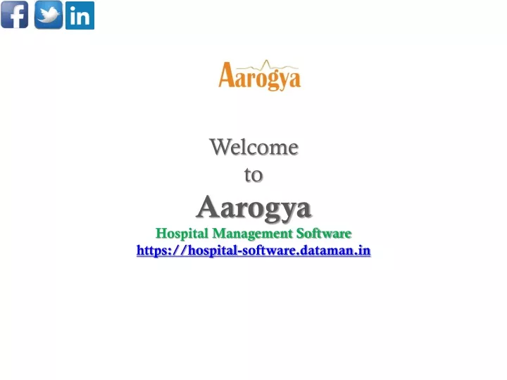welcome to aarogya hospital management software https hospital software dataman in