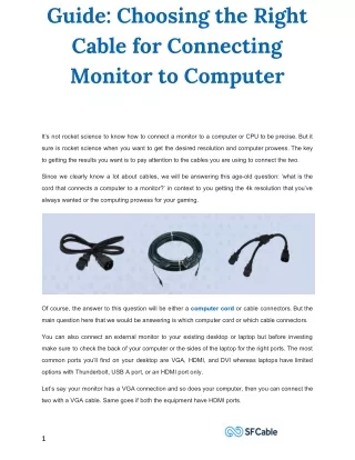 guide choosing the right cable for connecting