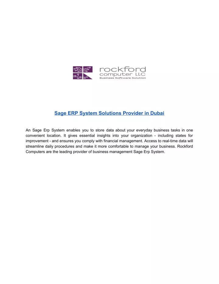 sage erp system solutions provider in dubai