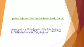 lipolysis injection for effective reduction in dubai