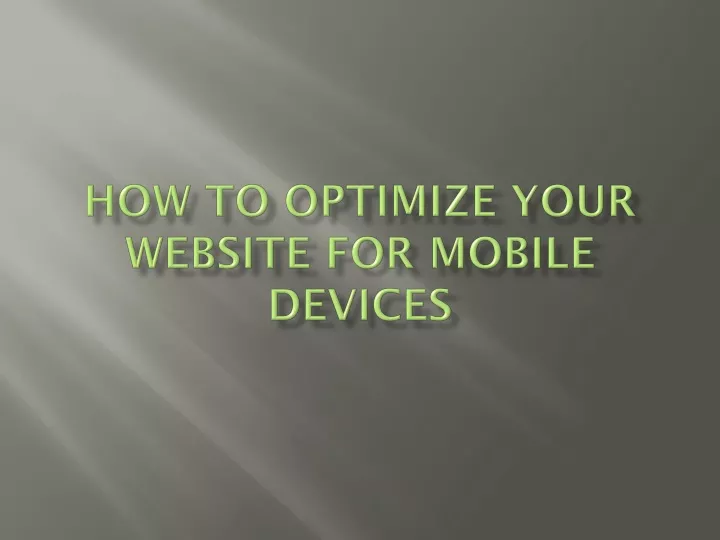how to optimize your website for mobile devices