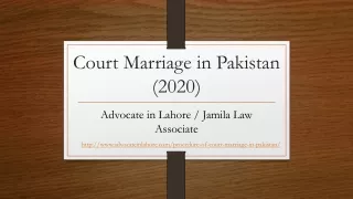 Get Services of Court Marriage in Pakistan Legally in a Professional Way (2020)