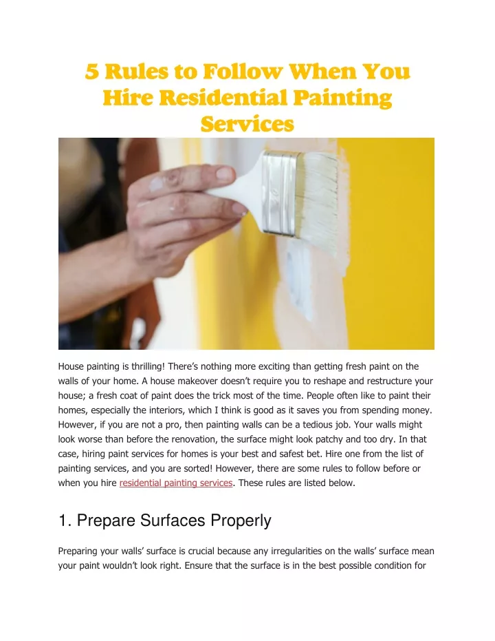 5 rules to follow when you hire residential
