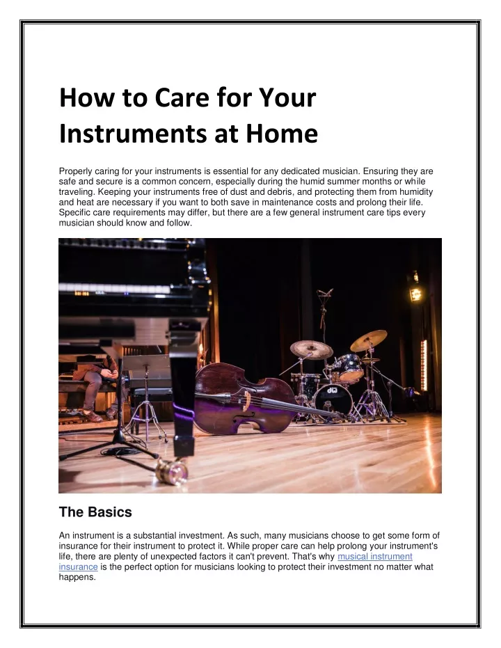 how to care for your instruments at home