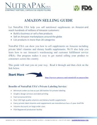 NutraPak USA Guide to Selling on Amazon