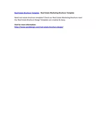 real estate brochure template real estate